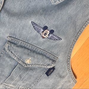 Vintage Aviator Disney Mickey Women’s Denim Blouse